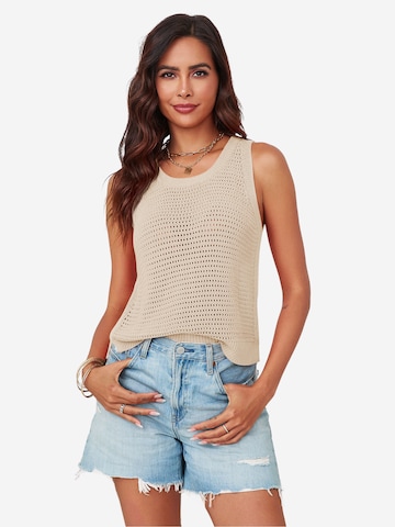 Imily Bela Вязаный топ в Бежевый: спереди