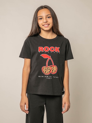 T-Shirt 'Rock Cherry' Deeluxe en noir : devant