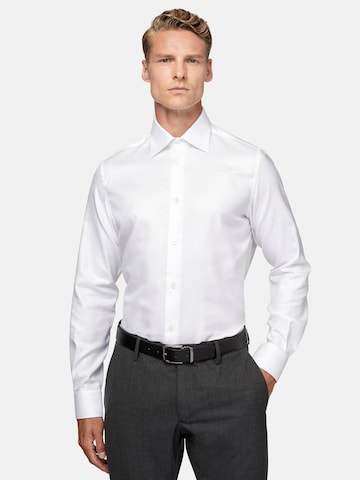 Coupe slim Chemise Boggi Milano en blanc : devant