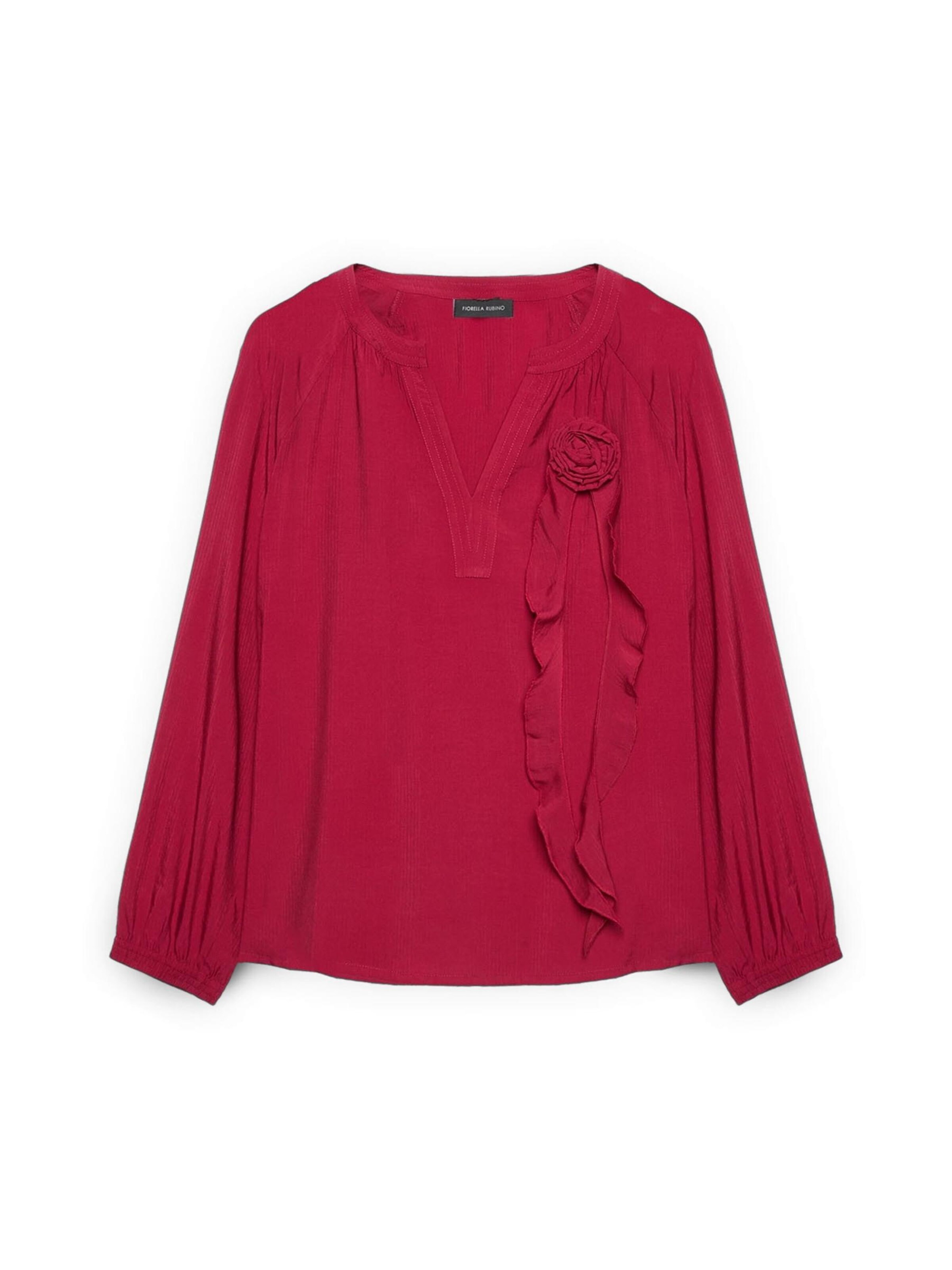 Camicia da donna di Fiorella Rubino in rosso: frontale