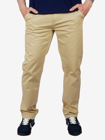 smėlio U.S. POLO ASSN. Standartinis „Chino“ stiliaus kelnės: priekis