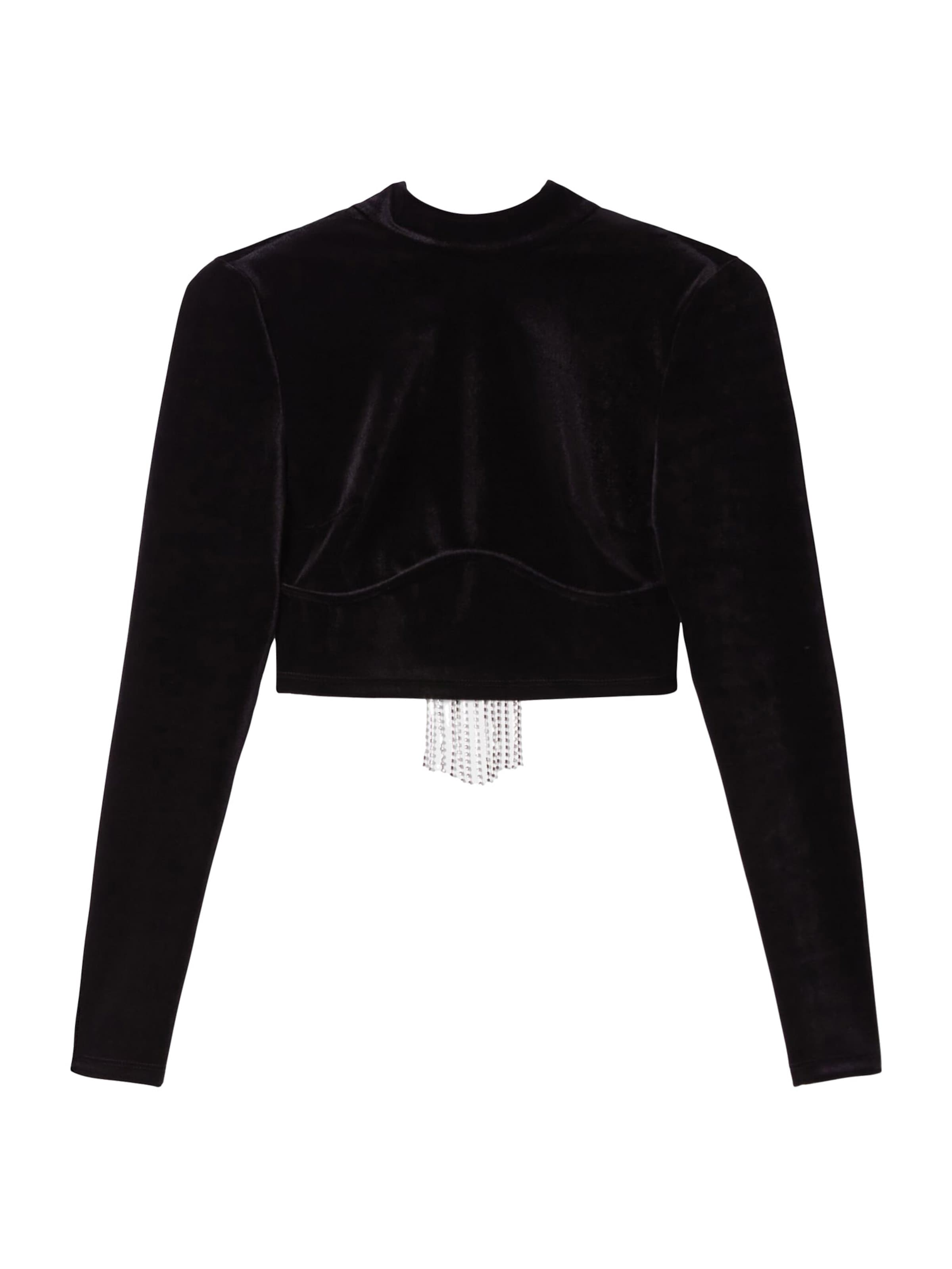 Bershka Tričko – černá: přední strana