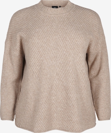 Pull-over Zizzi en beige : devant
