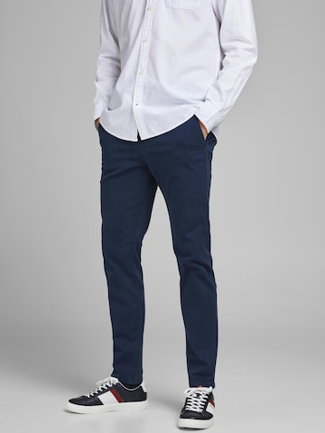 Coupe slim Pantalon chino 'Marco Fred' JACK & JONES en bleu : devant