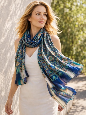 Alster Herz - Chal 'Jaipur Midnight Garden' en azul