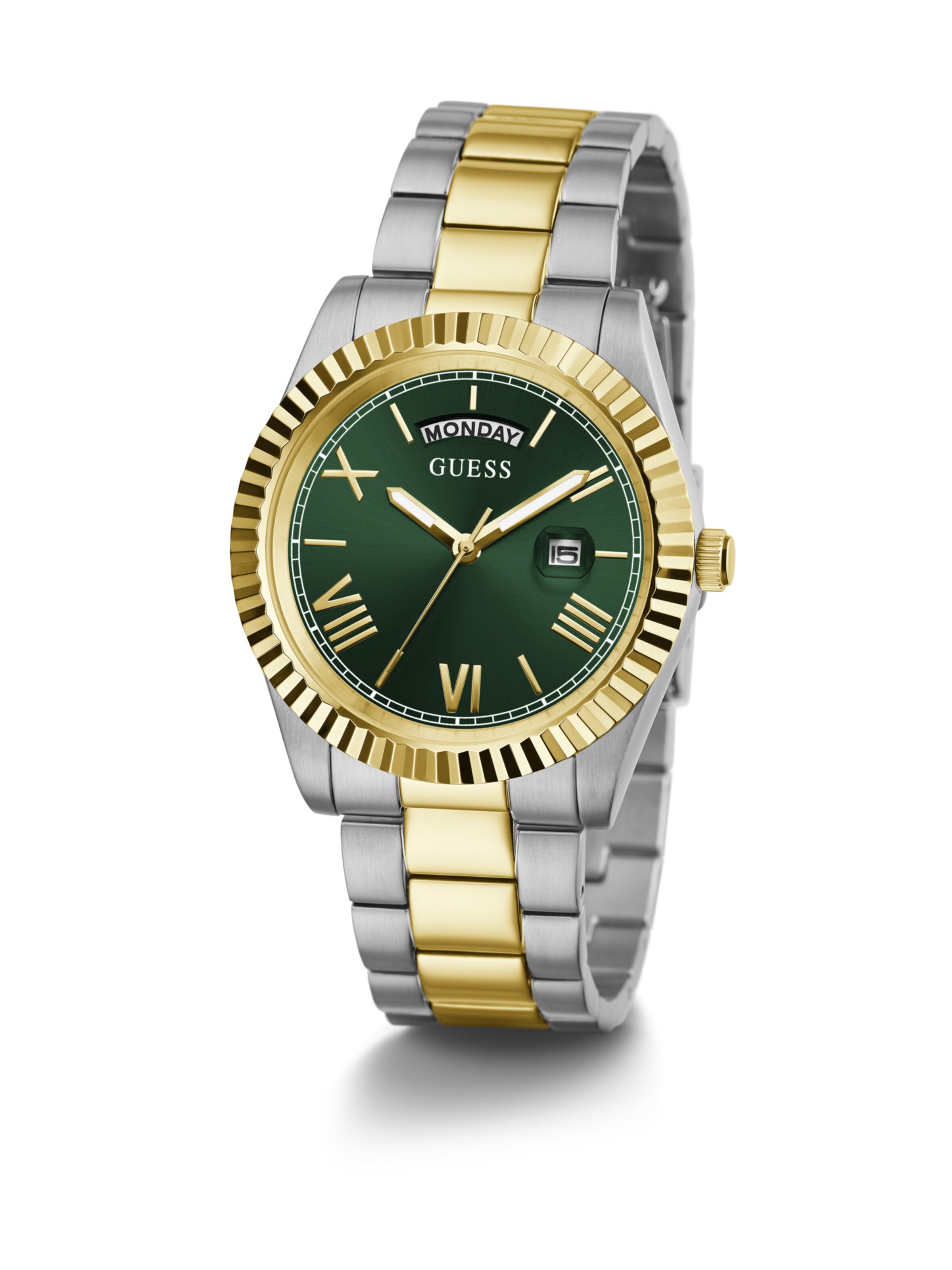 GUESS Uhr 'CONNOISSEUR' in Gold: Vorderseite