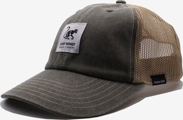 Surf Monkey - Boné desportivo 'Trucker Kappe Lona Organico' em verde: frente