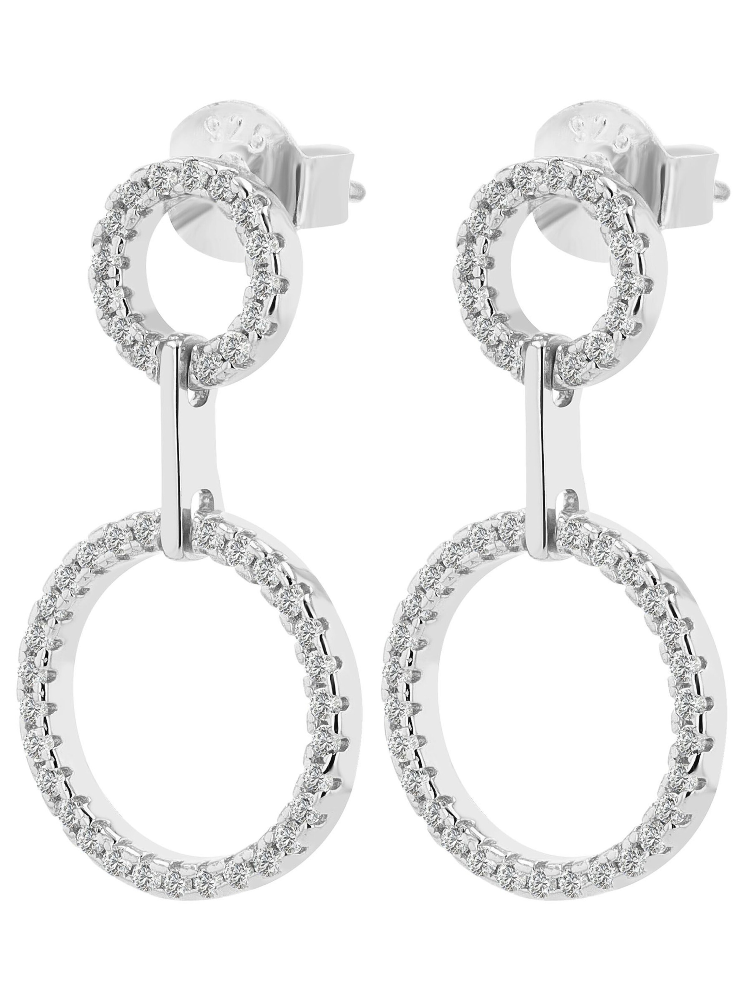 Akzent Earrings '"Caroline" aus 925 Sterlingsilber, rhodiniert, langlebig' in Silver