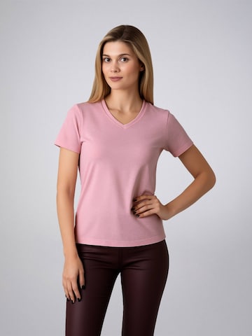 Maglietta 'Leafletic Women’s Short Sleeve V-Neck T-shirt' di LEAFLETIC in rosa