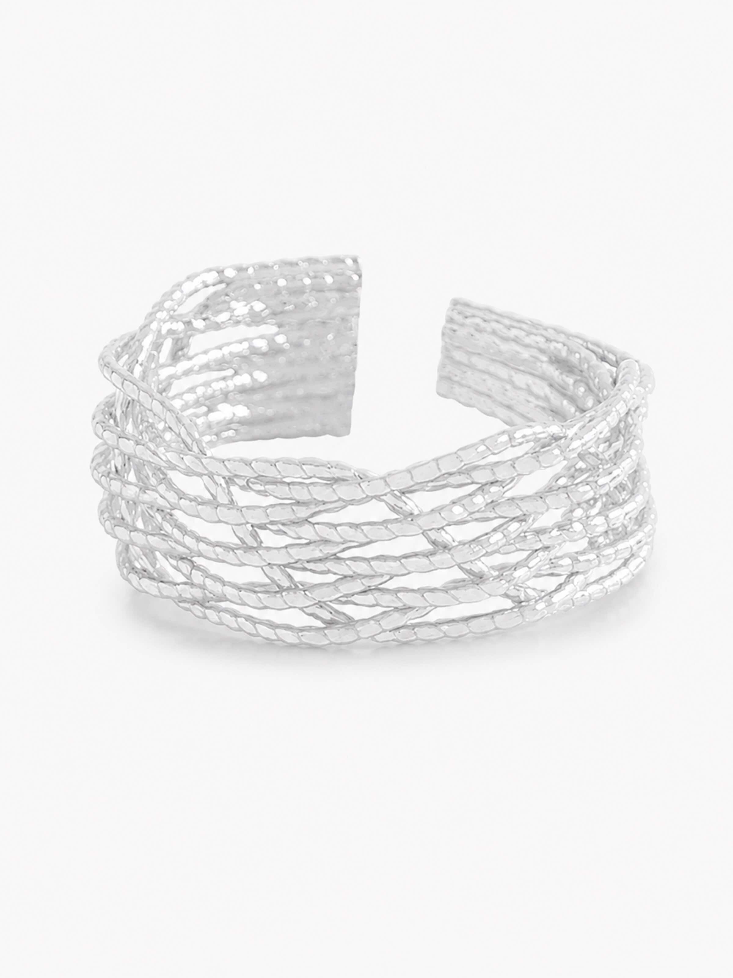 Staufergold Ring 'Ring „Wellengeflecht“ – verstellbar' in Silver: front