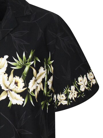 KY's Regular Fit Hemd 'Bambus Brustdruck'‌‌‌‌‌‌‌ in Schwarz