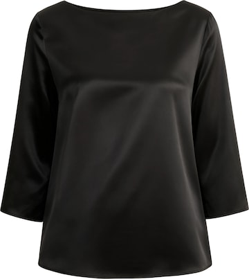 Lilysilk Blouse '3/4 Ärmel Seidenbluse mit Boot-Hals' in Zwart: voorkant
