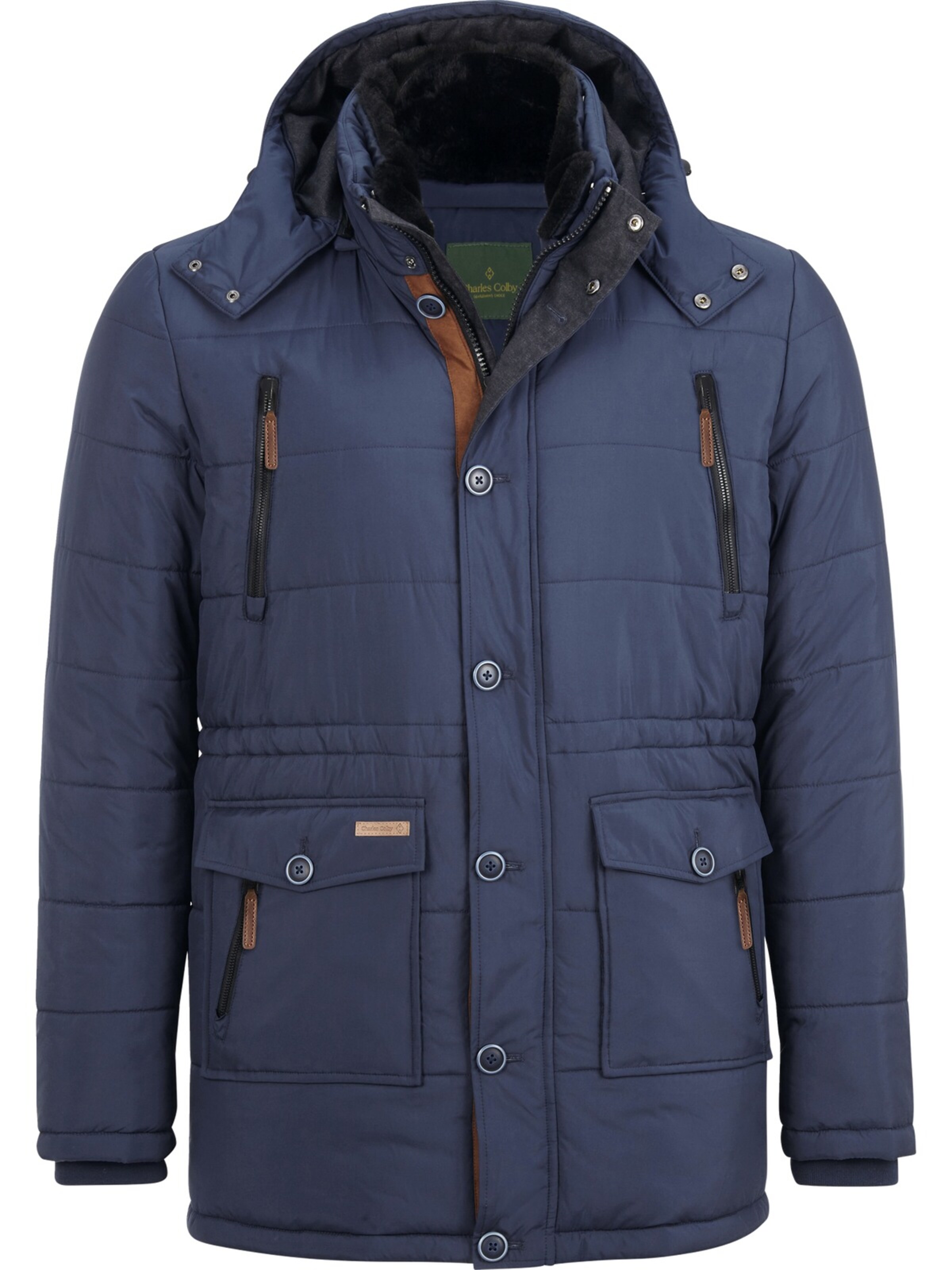 Charles Colby Winterparka 'Sir Horace' in Blau: Vorderseite