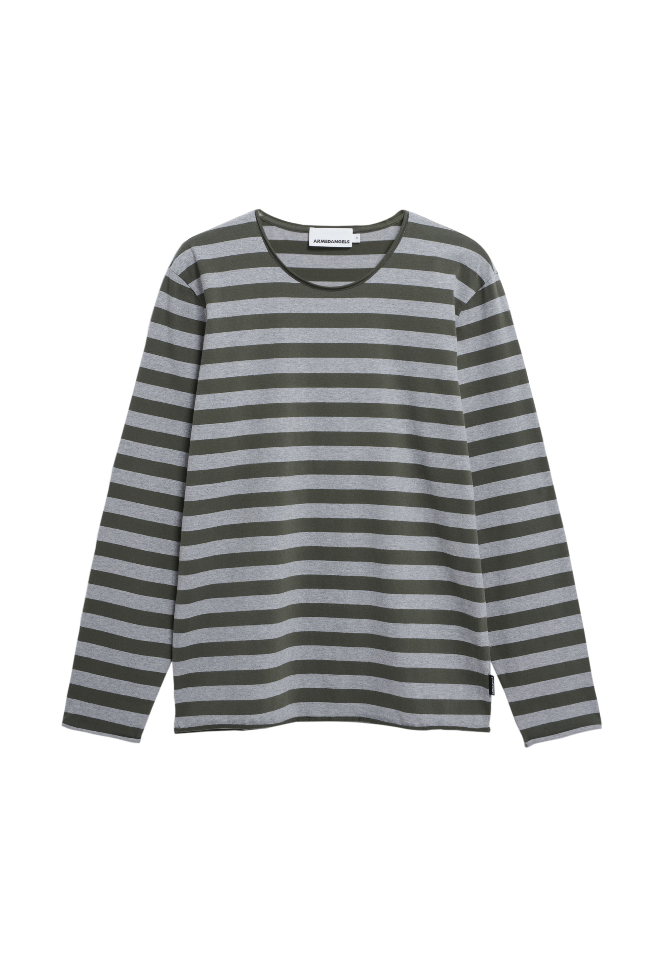 ARMEDANGELS T-shirt 'Maarkos Stripes' i grå: framsida