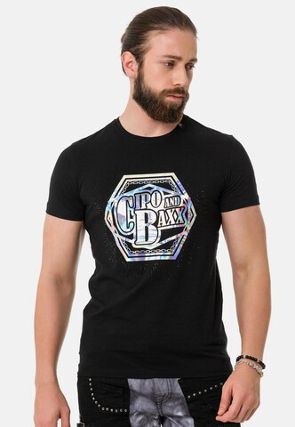 T-Shirt CIPO & BAXX en noir : devant