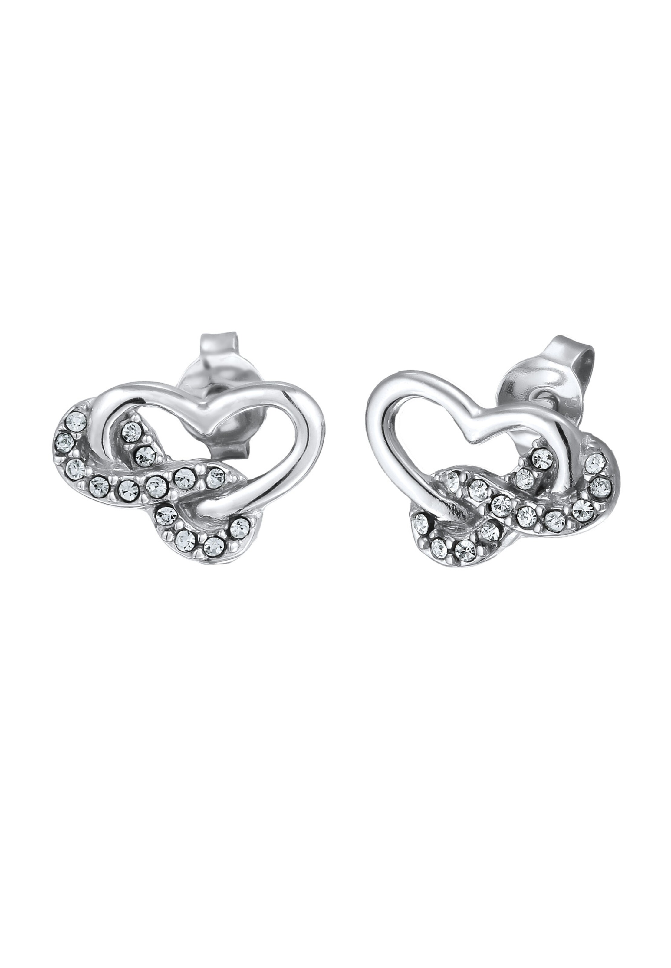ELLI Earrings 'Herz mit Infinity' in Silver: front