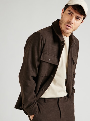 ABOUT YOU x Jaime Lorente Regular fit Between-Season Jacket 'Marco' in Brown