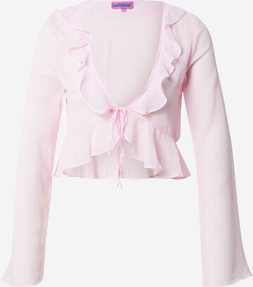 Edikted Blouse in Pink: front