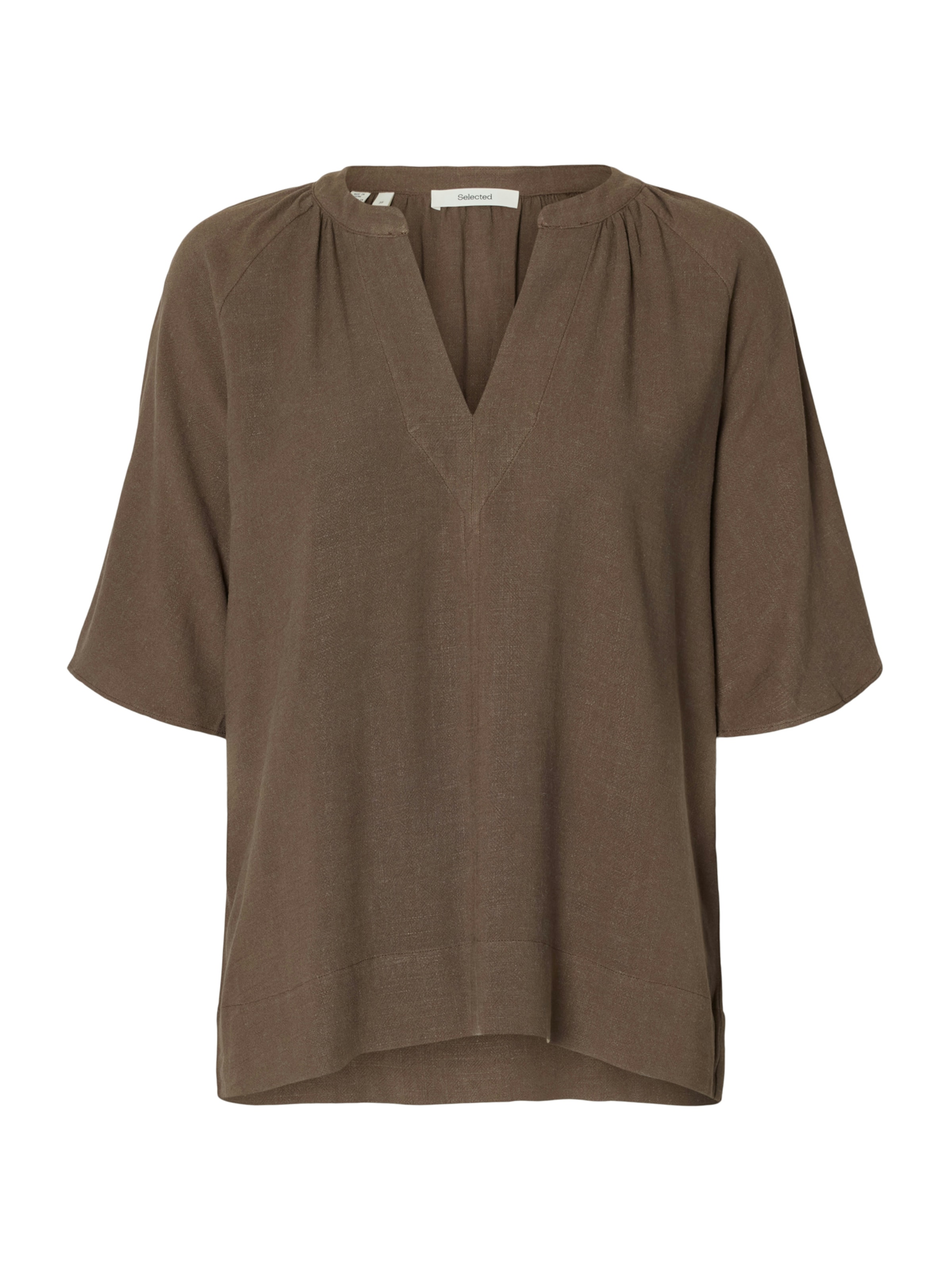 SELECTED Blouse 'SLFVIVA' in Bruin: voorkant