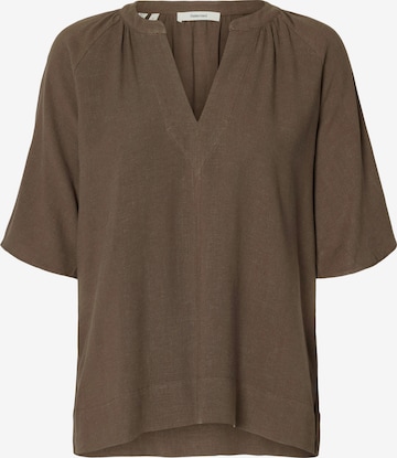 SELECTED Blouse 'SLFVIVA' in Bruin: voorkant