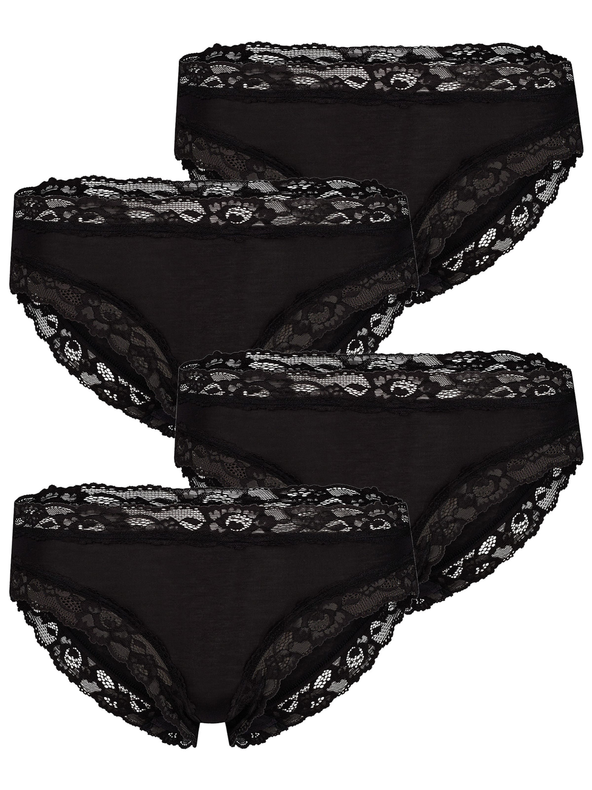 Slip ' Modal Lace ' Skiny en noir : devant