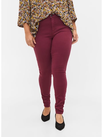 Zizzi Skinny Jeans 'Amy' in Red: front