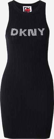 DKNY - Vestido de punto en negro: frente