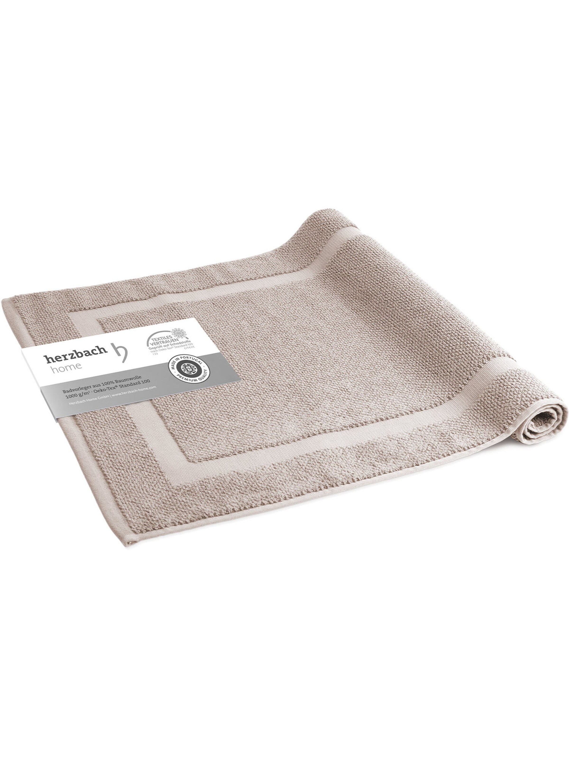 Tapis de bain Herzbach home en beige : devant