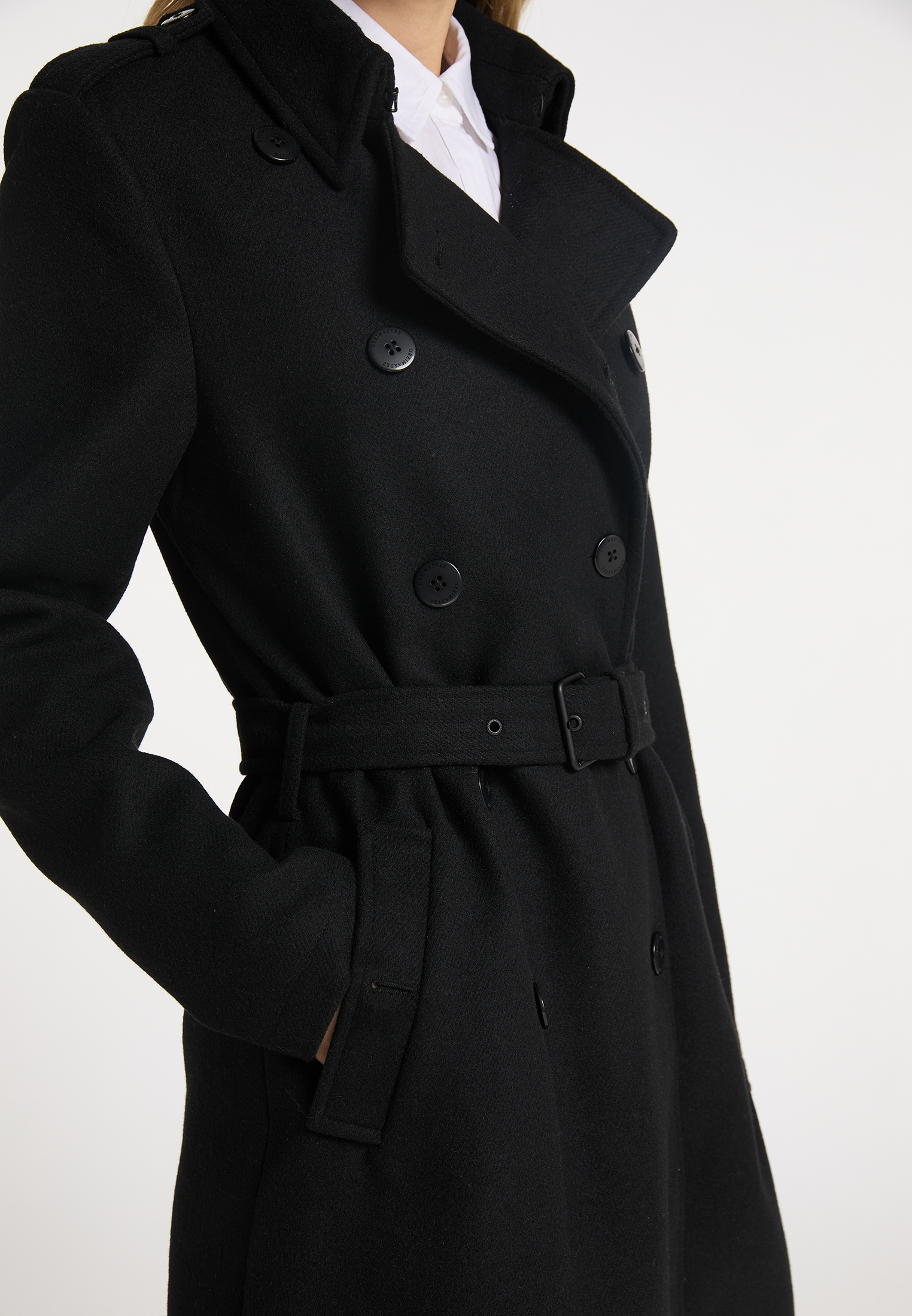 LxYOH Plus size DreiMaster Klassik Płaszcz przejściowy w kolorze Czarnym 