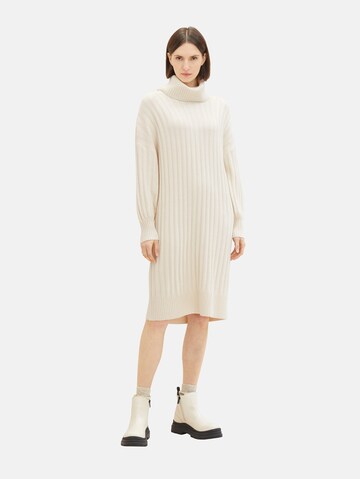 TOM TAILOR Knitted dress in Beige