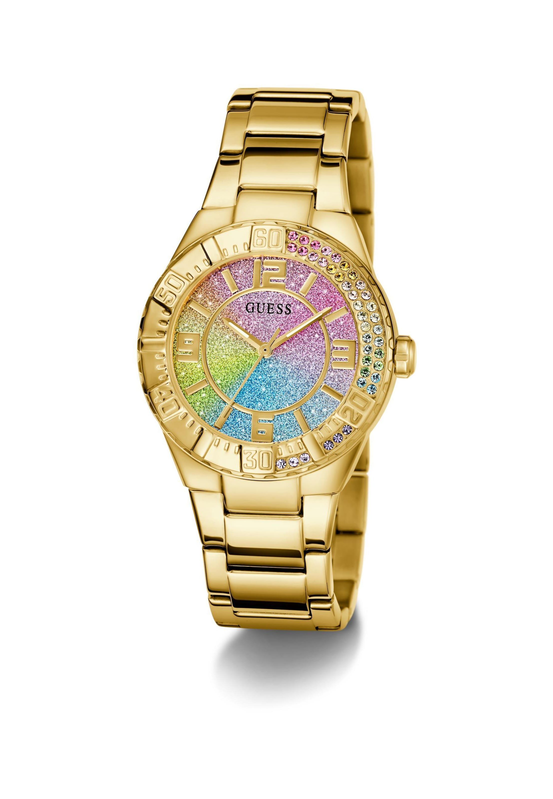 GUESS Analoog horloge 'SANGRIA' in Goud: voorkant