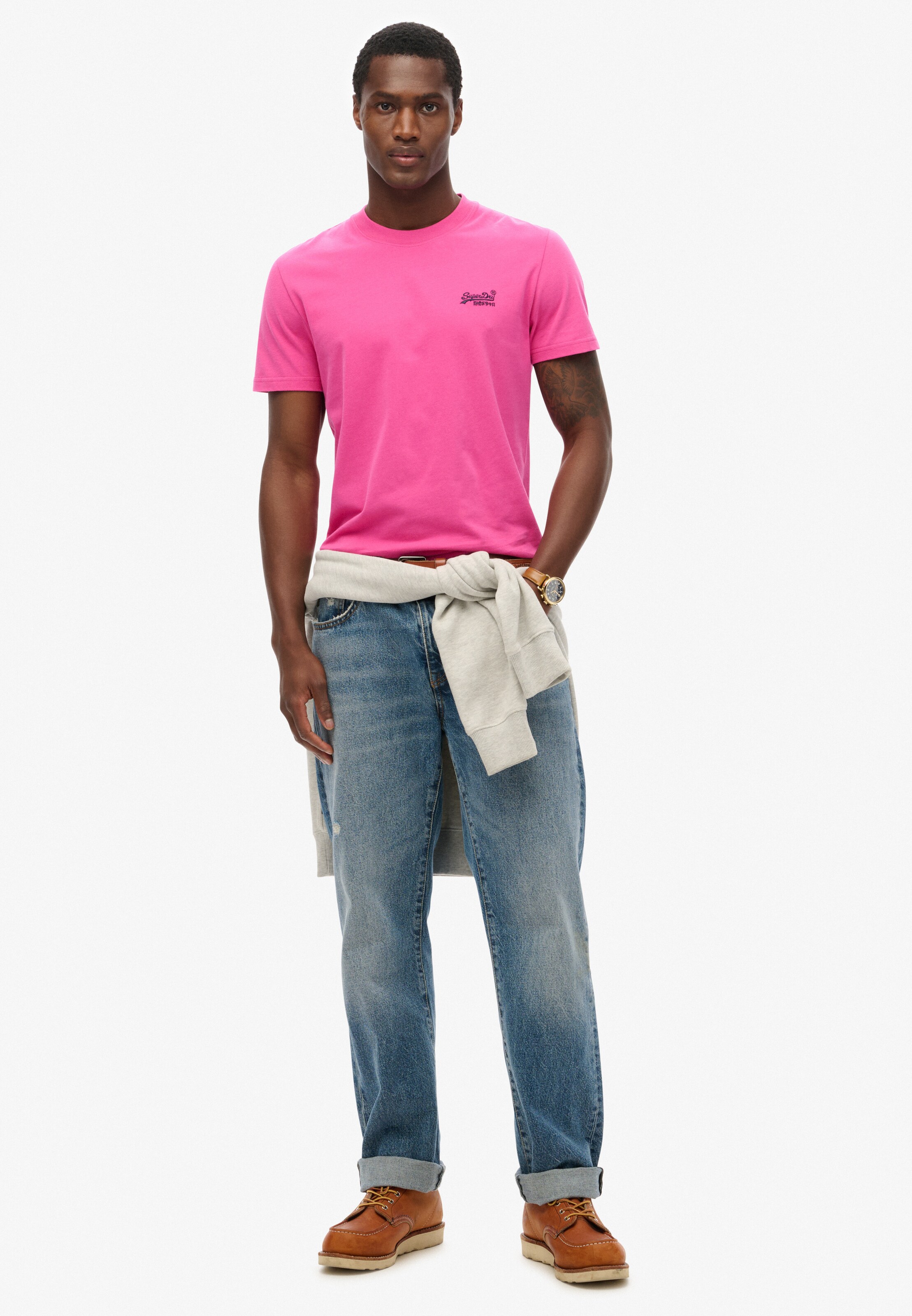 Superdry Tričko 'Essential' – pink