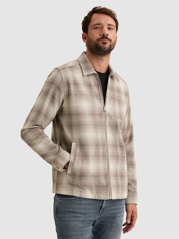 Cappotto di mezza stagione 'Overshirt with zipper closure and check pattern' di VANGUARD in grigio