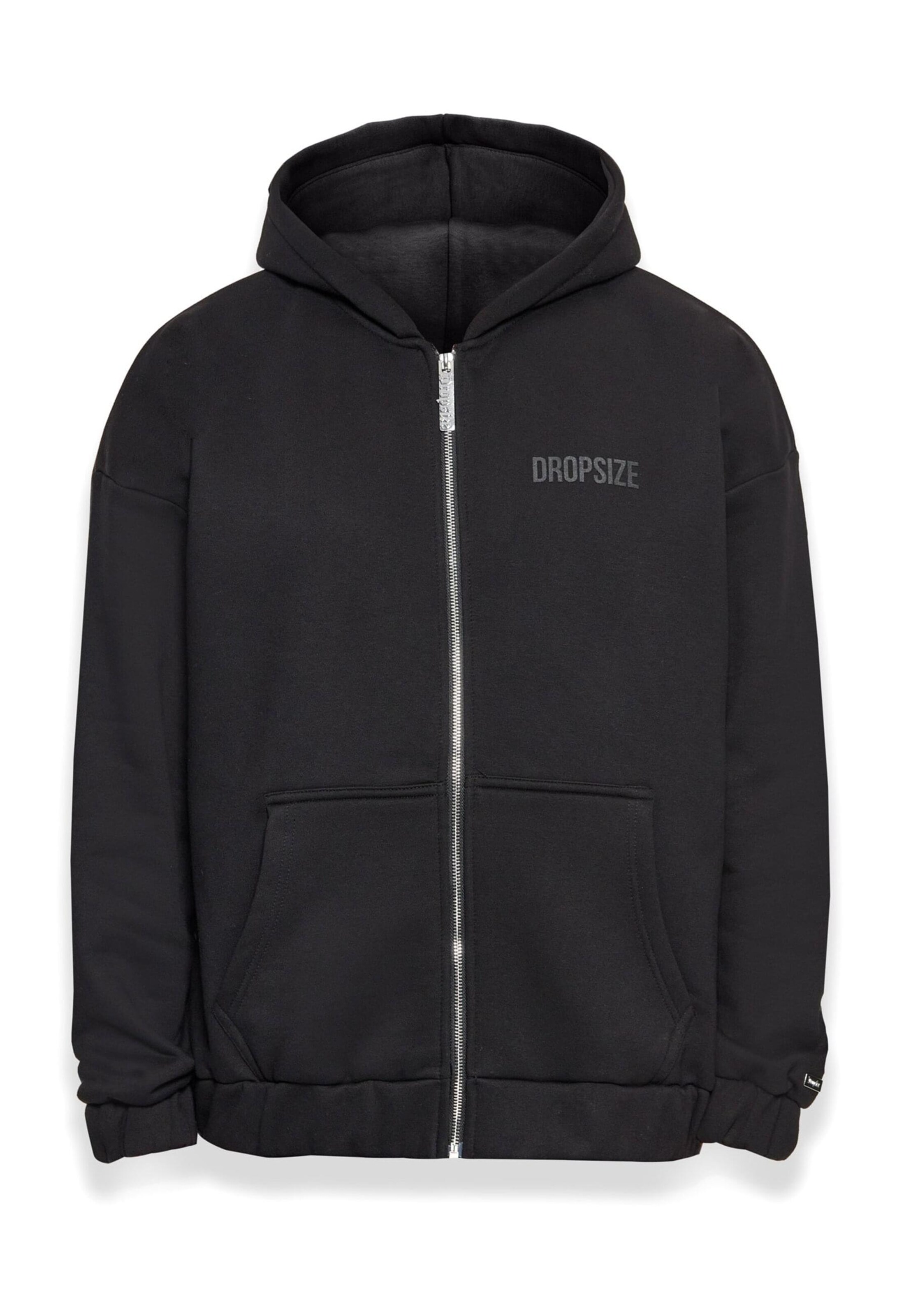 Dropsize Sweatjacke in Schwarz: Vorderseite