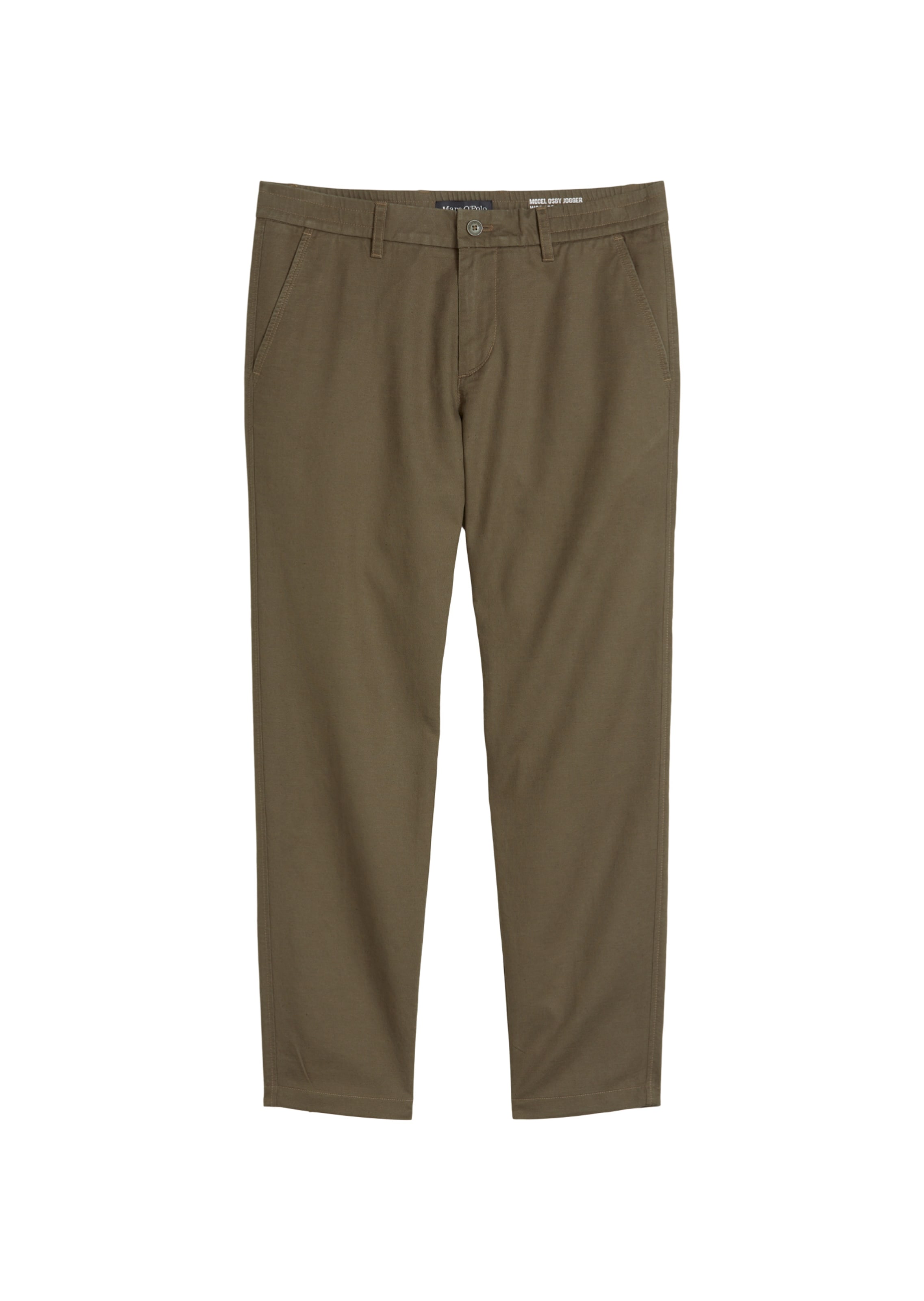 Marc O'Polo Tapered Chino Pants 'Mossbo' in Brown: front