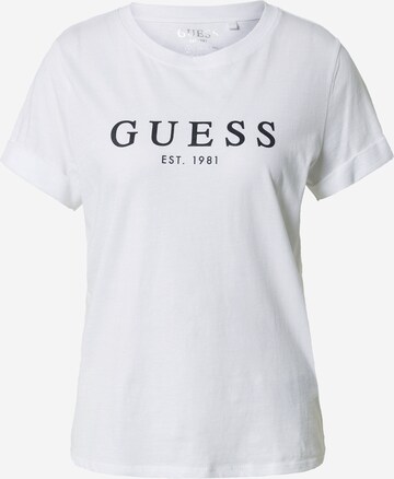 GUESS - Camiseta en blanco: frente