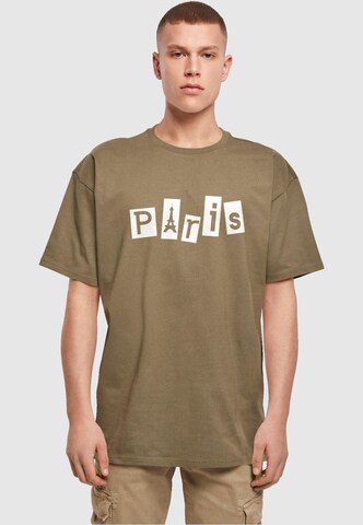 Merchcode Shirt 'Paris X' in Groen: voorkant