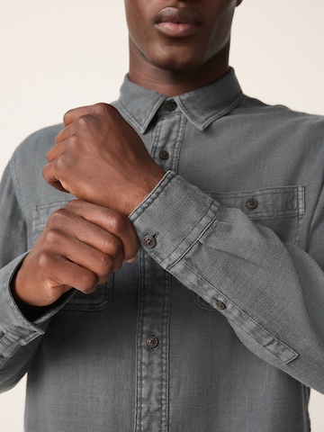 Next Regular fit Button Up Shirt in Grey