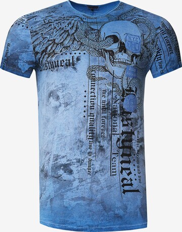 Rusty Neal T-Shirt mit All Over Print in Blau: predná strana