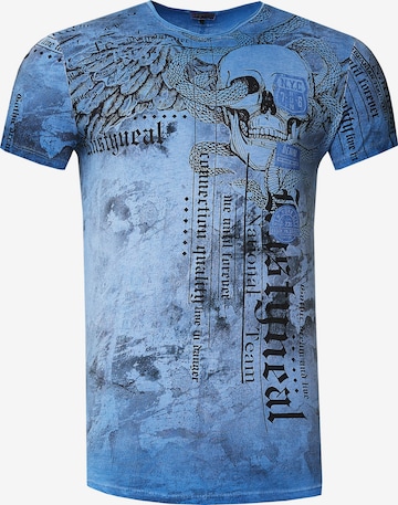 Rusty Neal T-Shirt mit All Over Print in Blau: predná strana