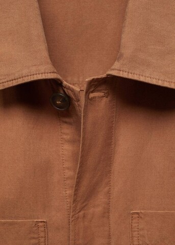 MANGO MAN Slim fit Button Up Shirt 'Delave' in Orange
