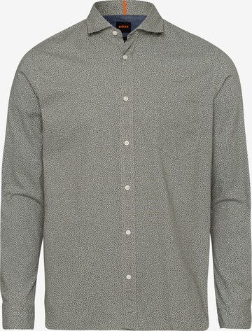 BOSS Regular fit Business Shirt in Green: front