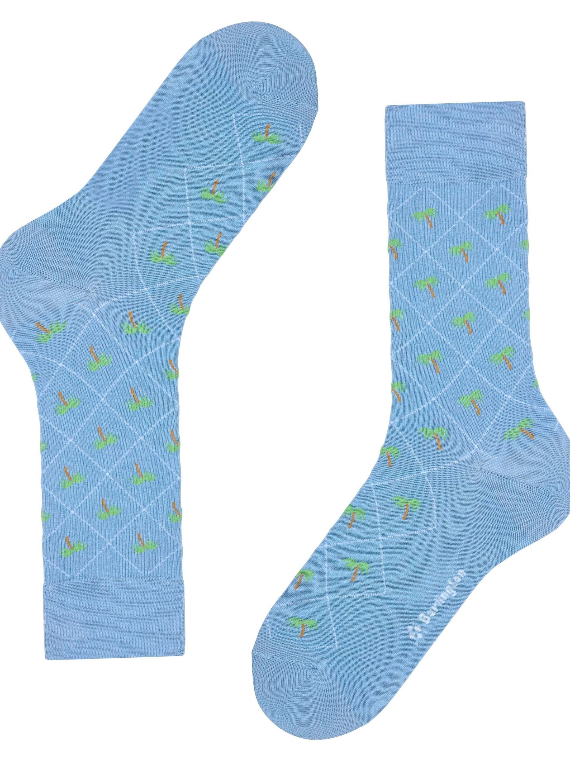 BURLINGTON Socks 'Palm Tree' in Blue