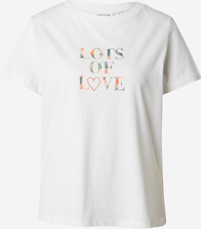comma casual identity T-shirt en kaki / pétrole / abricot / blanc, Vue avec produit