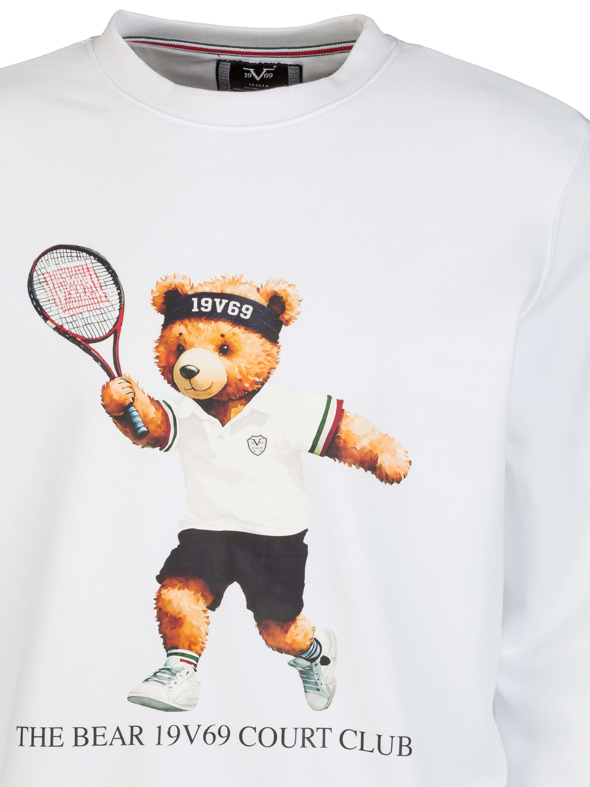 Felpa 'Nico Tennis Teddy' di 19V69 ITALIA in bianco
