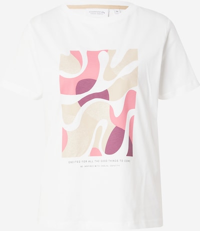 comma casual identity T-shirt en beige / violet / rose / blanc, Vue avec produit