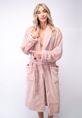 LingaDore Long Bathrobe in Pink: front