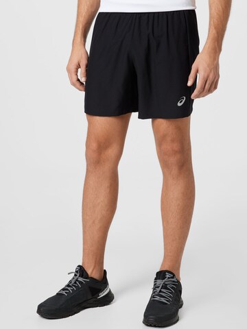 Regular Pantaloni sport de la ASICS pe negru: față