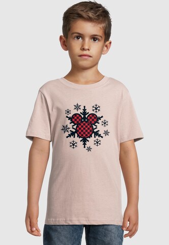 ABSOLUTE CULT Shirt 'Mickey Mouse - Gingham Snowflake 2.0' in Pink: front