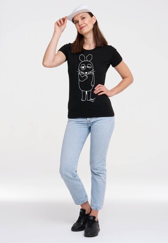 LOGOSHIRT T-Shirt 'Maus' in Schwarz